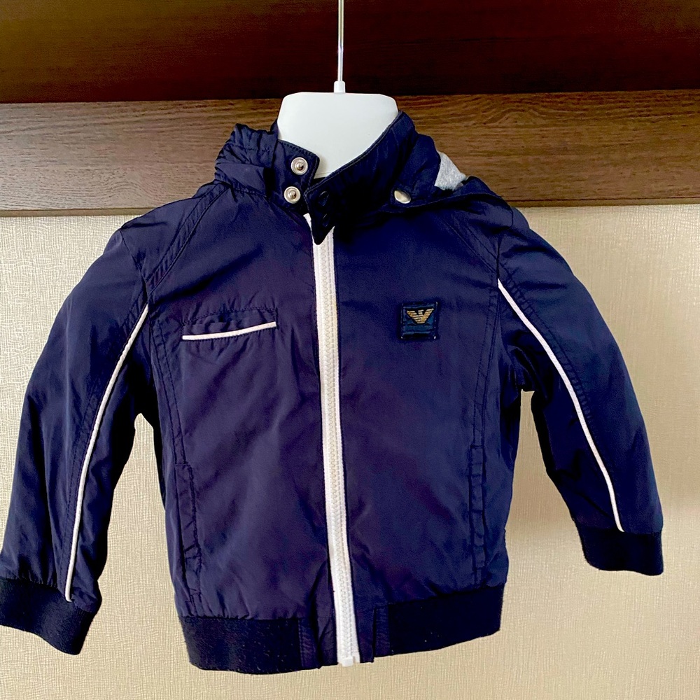 ARMANI JUNIOR INFANT BLUE JACKET (USED) Size 24 months